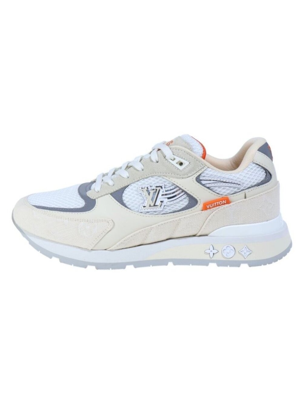 Louis Vuitton Run Away Line Low-Top Sneakers Logo Beige